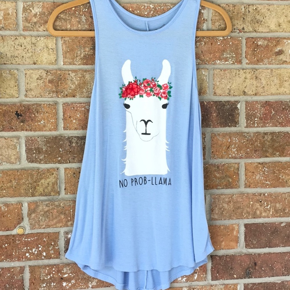 Francesca’s No Prob-Llama Embroidered Tank